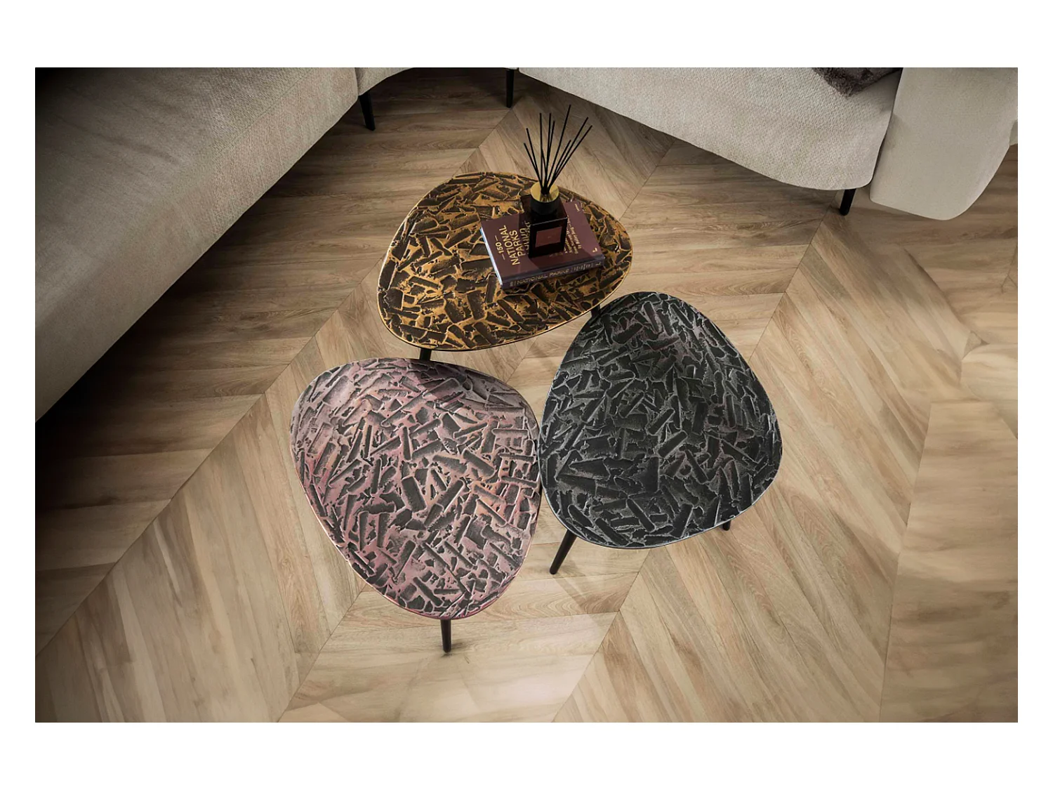 Set - multicolore métal - 60 x 48 cm - YATA