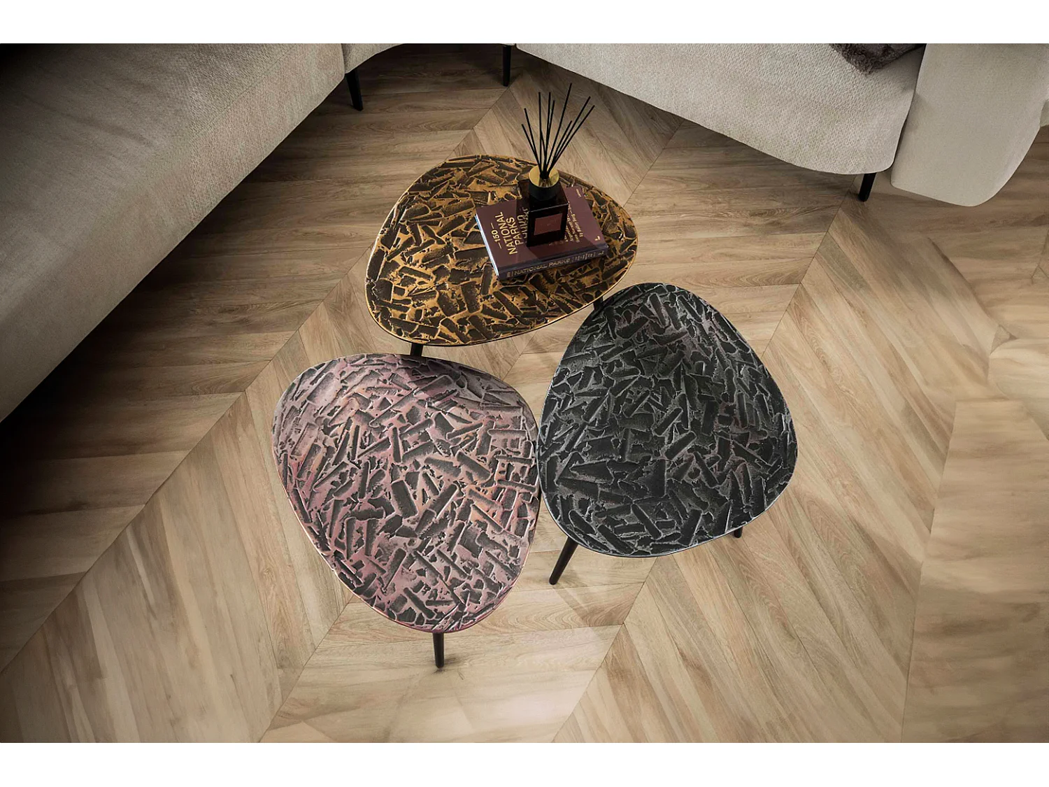 Set - multicolore métal - 60 x 48 cm - YATA