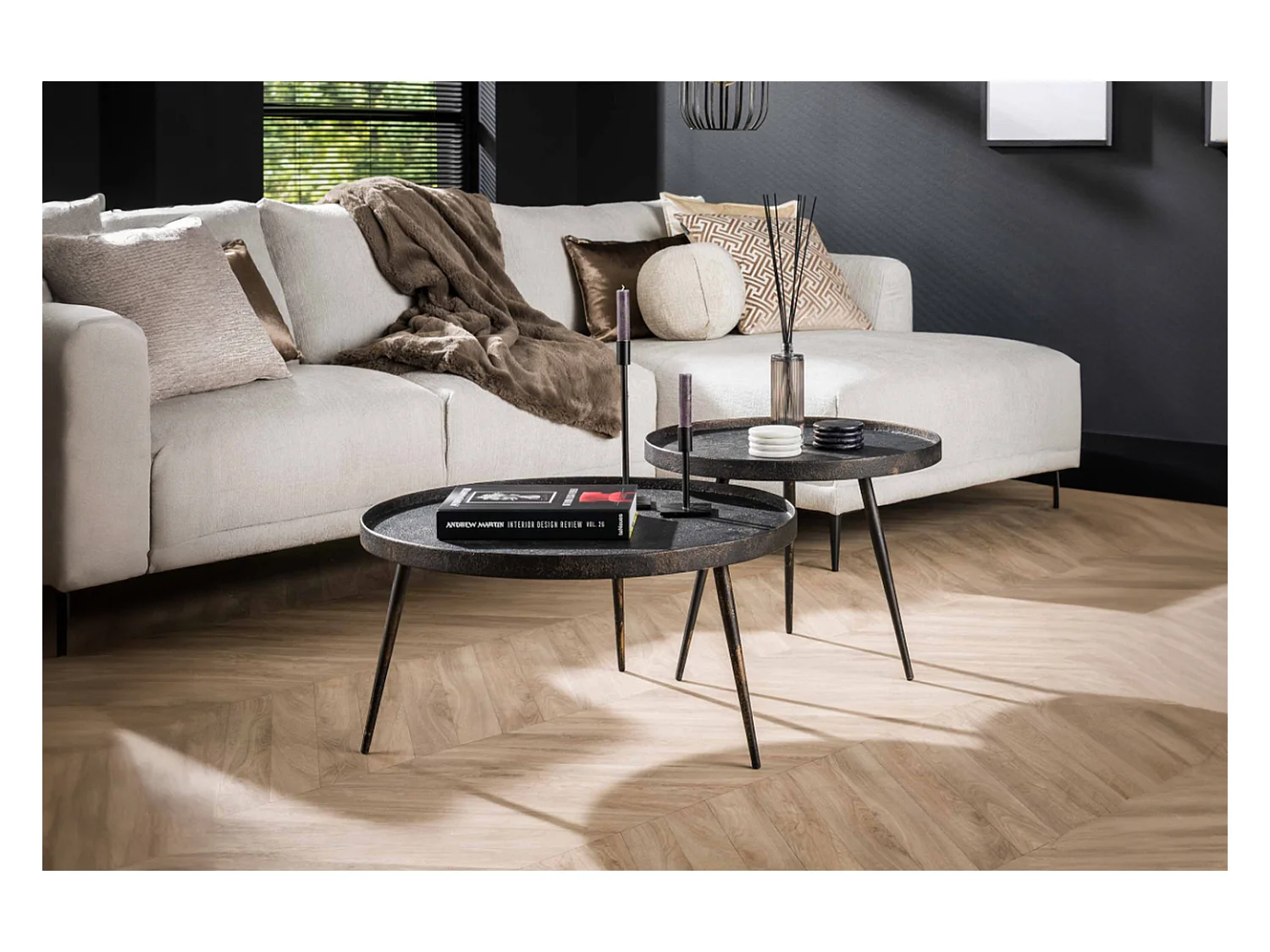 Set - Noir métal - 76 x 76 cm - MAURI