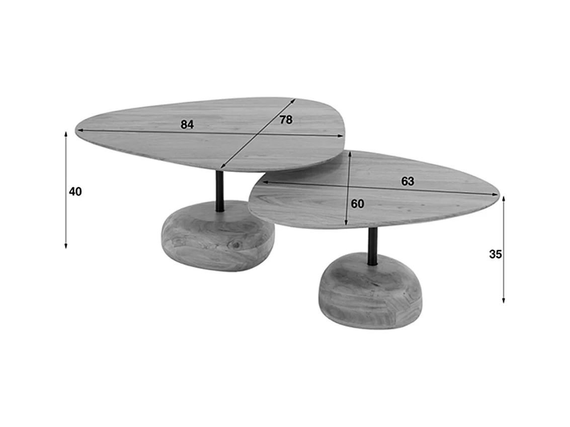 Set - marron Bois - 84 x 78 cm - EVI