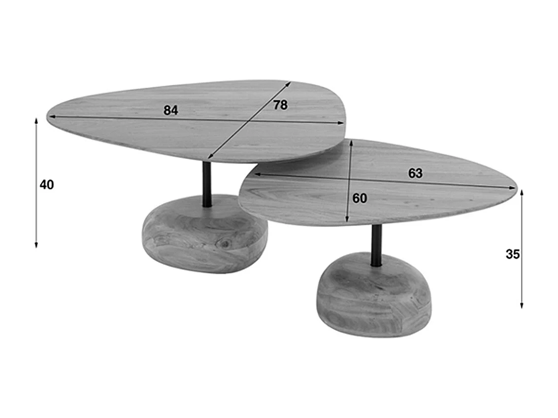 Set - marrone Legno - 84 x 78 cm - EVI