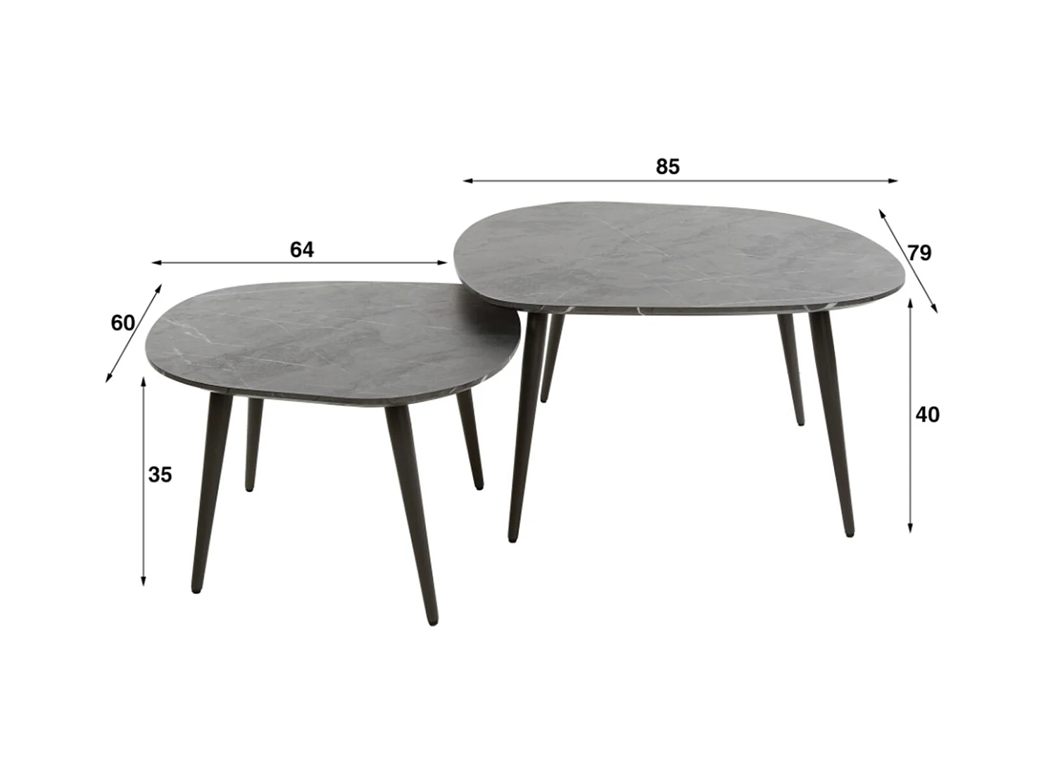 Set - Noir plastique - 85 x 79 cm - PARANA