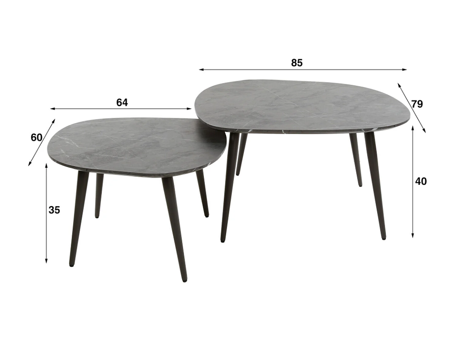 Set - Noir plastique - 85 x 79 cm - PARANA