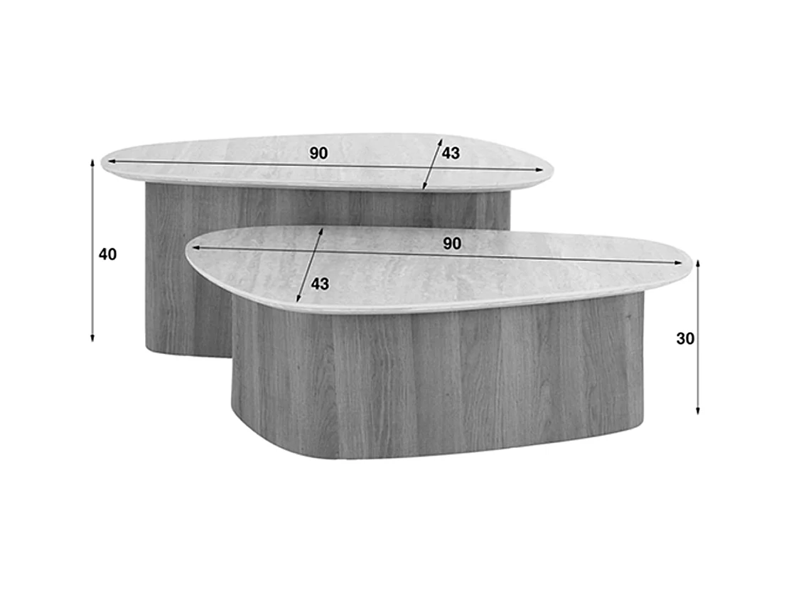 Set - blanc céramique - 90 x 43 cm - PRETO