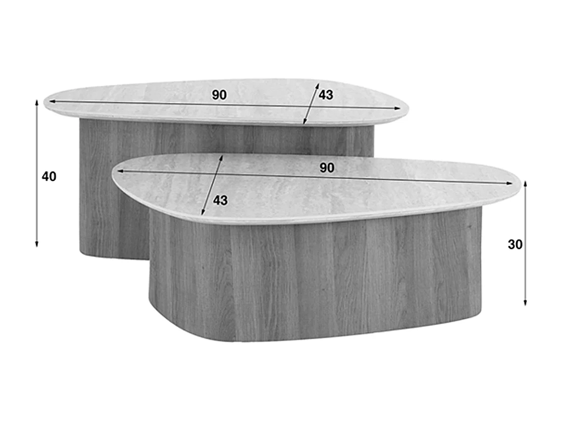 Set - bianco ceramica - 90 x 43 cm - PRETO