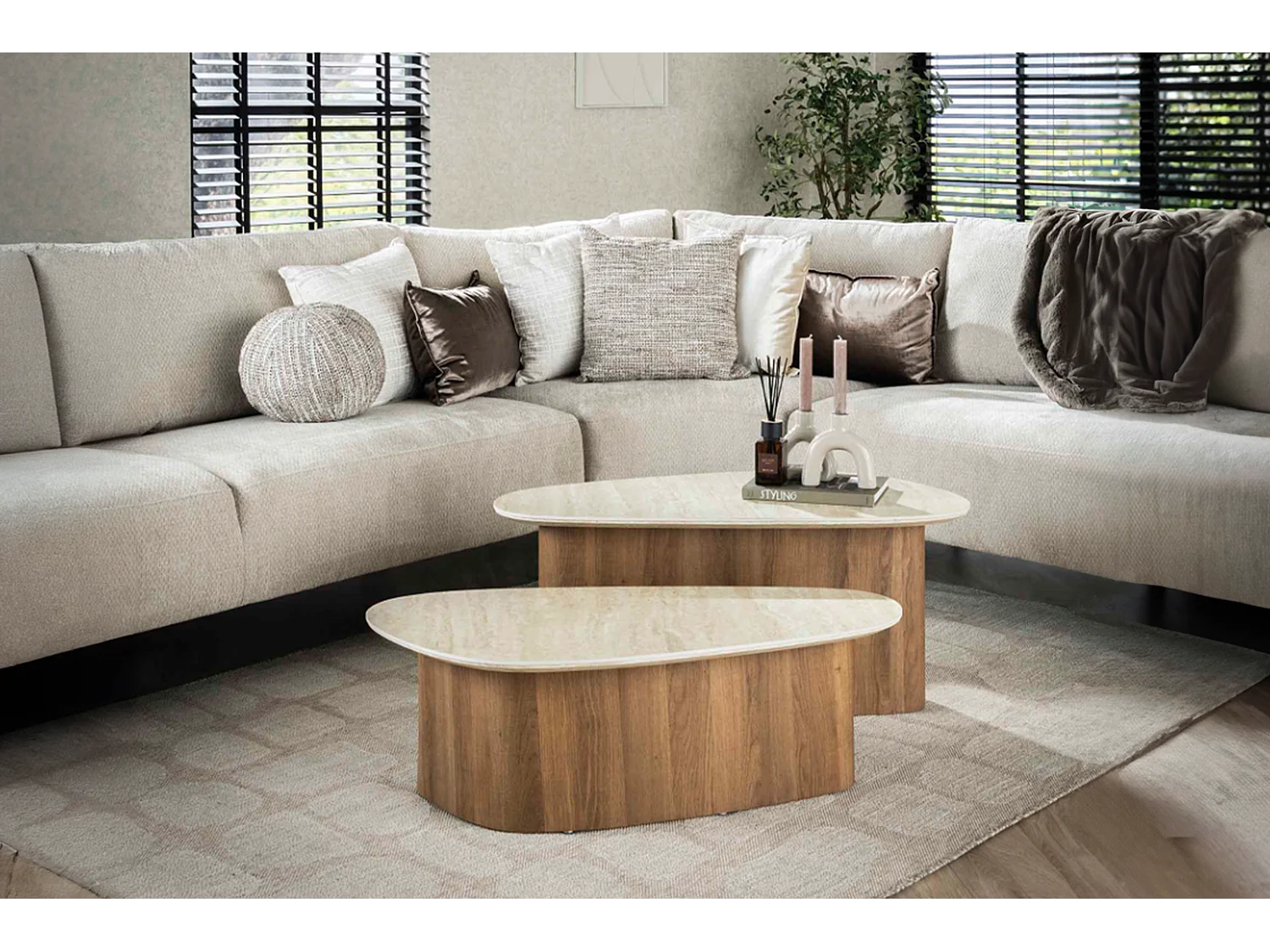 Set - bianco ceramica - 90 x 43 cm - PRETO