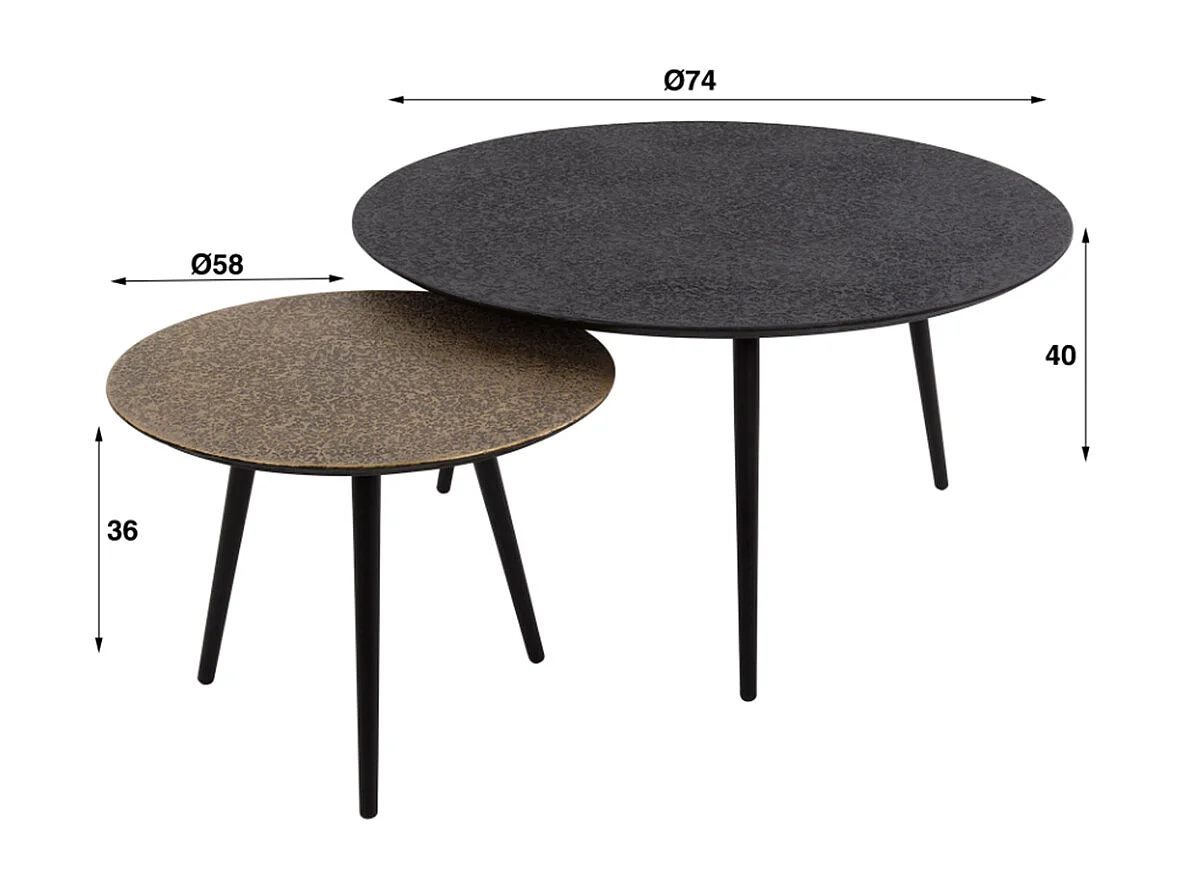 Set - multicolor metal - 74 x 74 cm - LAUCA