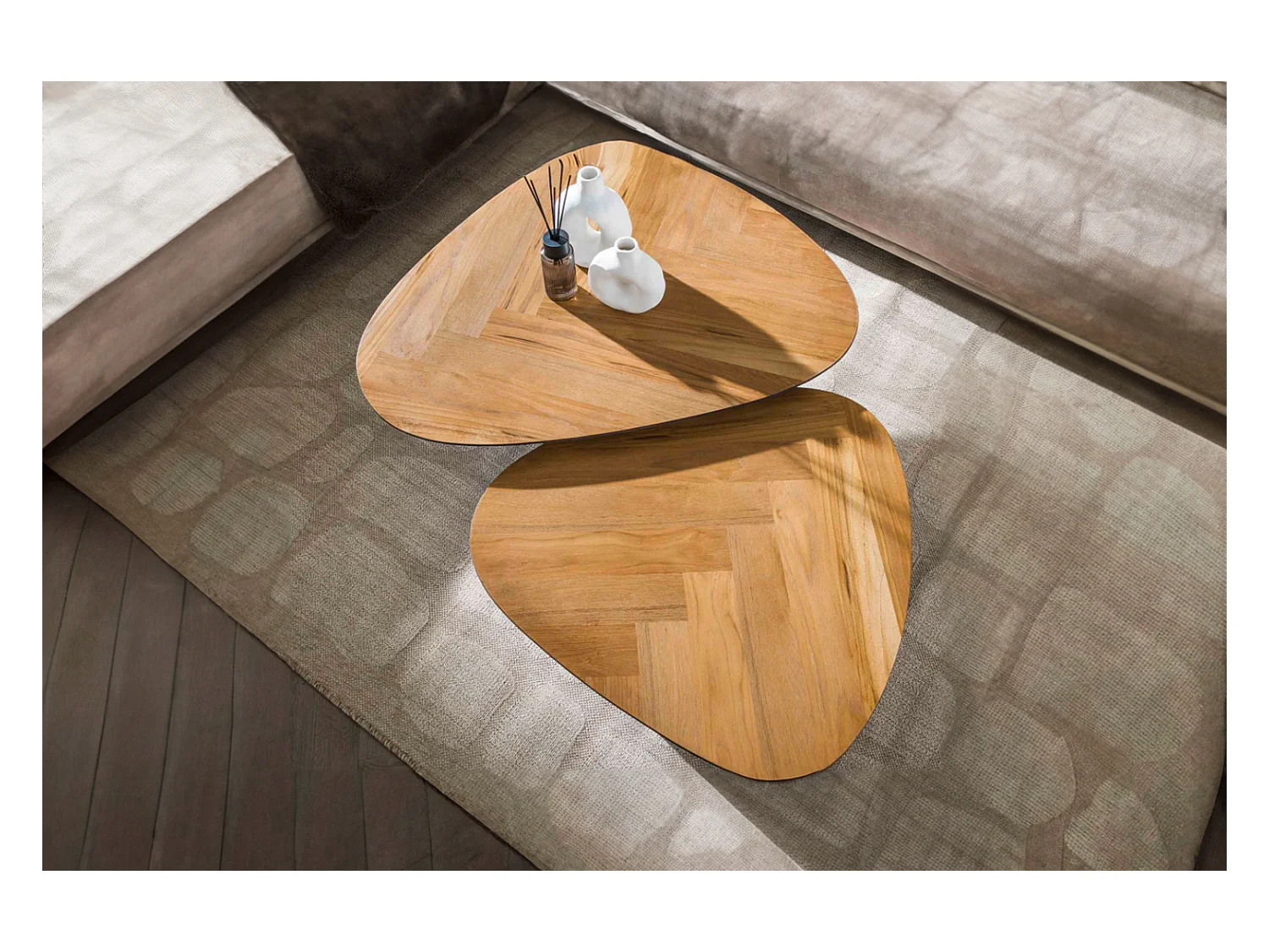 Set - marron Bois - 90 x 75 cm - LUJAN