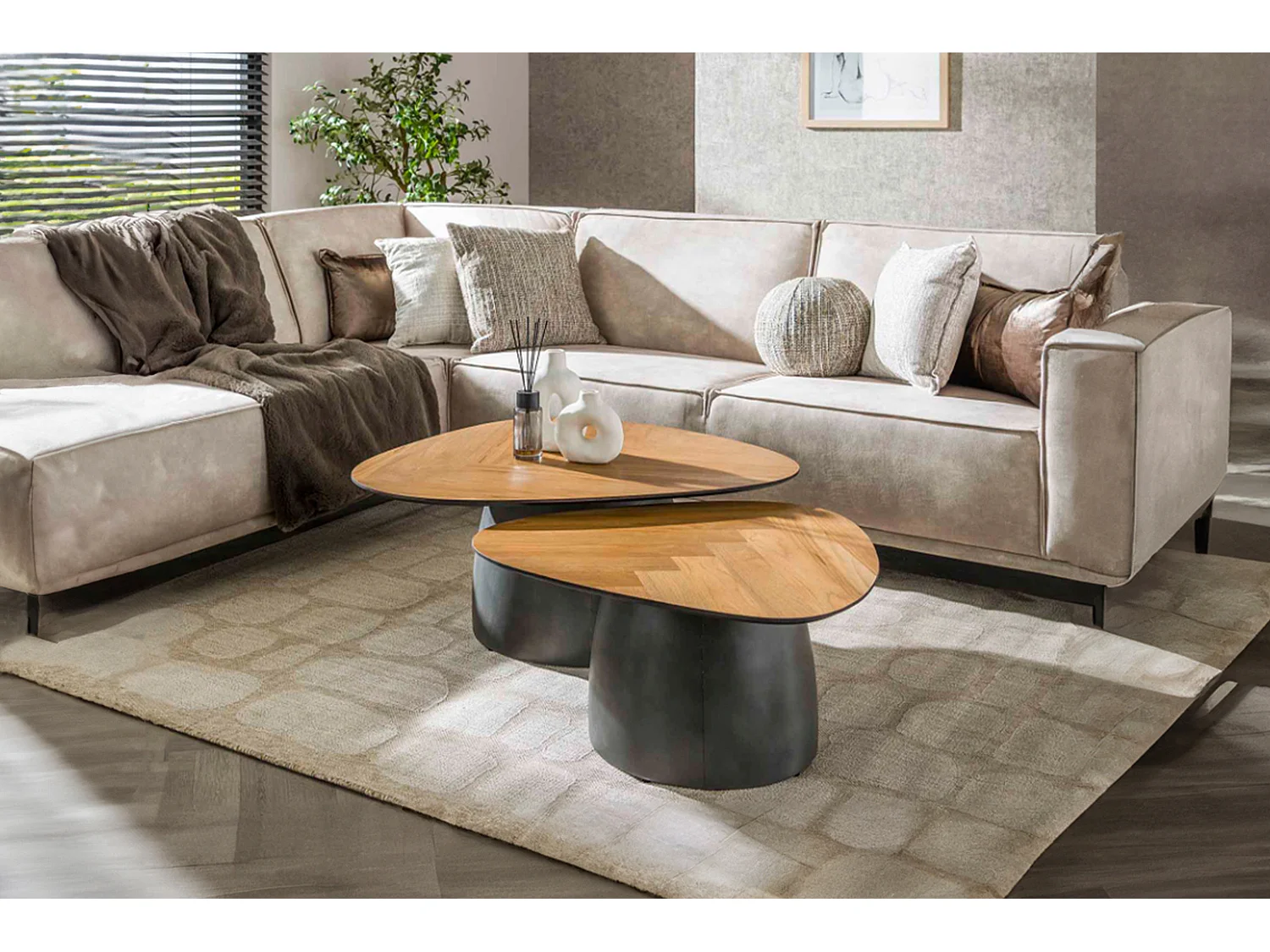 Set - marron Bois - 90 x 75 cm - LUJAN