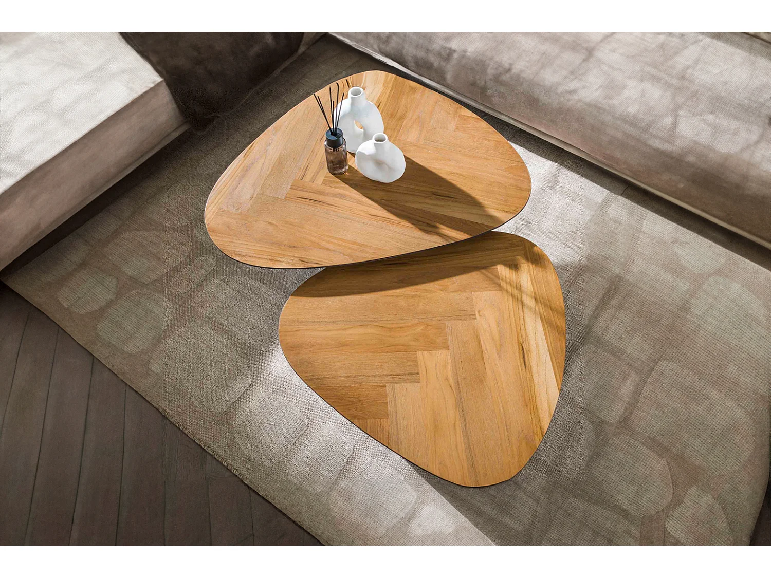 Set - marron Bois - 90 x 75 cm - LUJAN