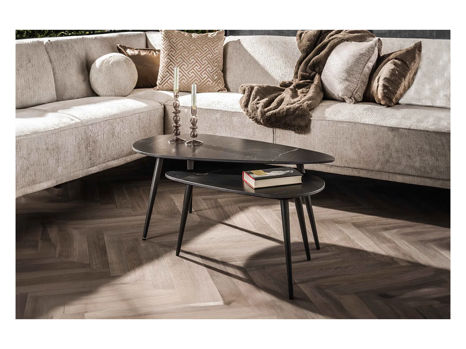 Set - Noir céramique - 100 x 50 cm - SERIDO