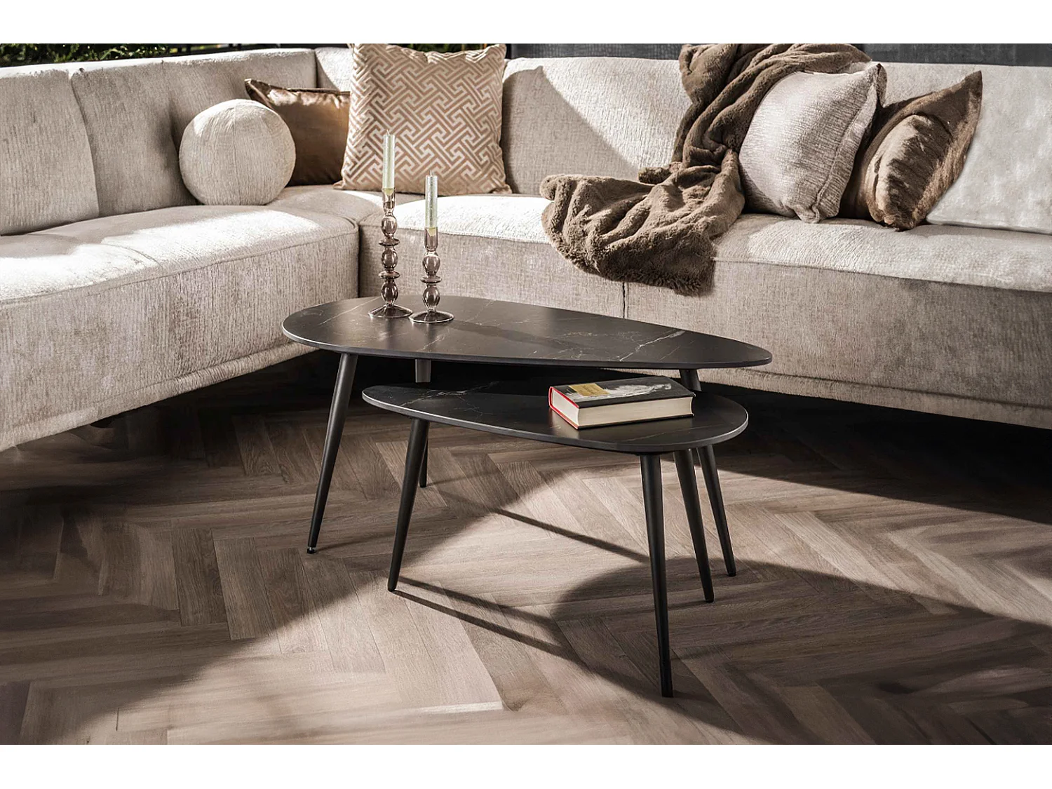 Set - Nero ceramica - 100 x 50 cm - SERIDO