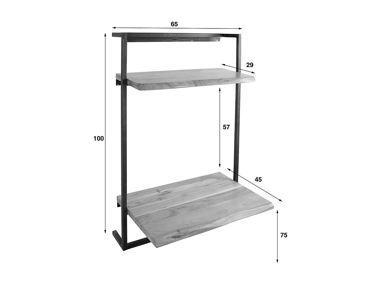 Scrivania - Legno Legno, metallo - 45 x 65 cm - AIDY