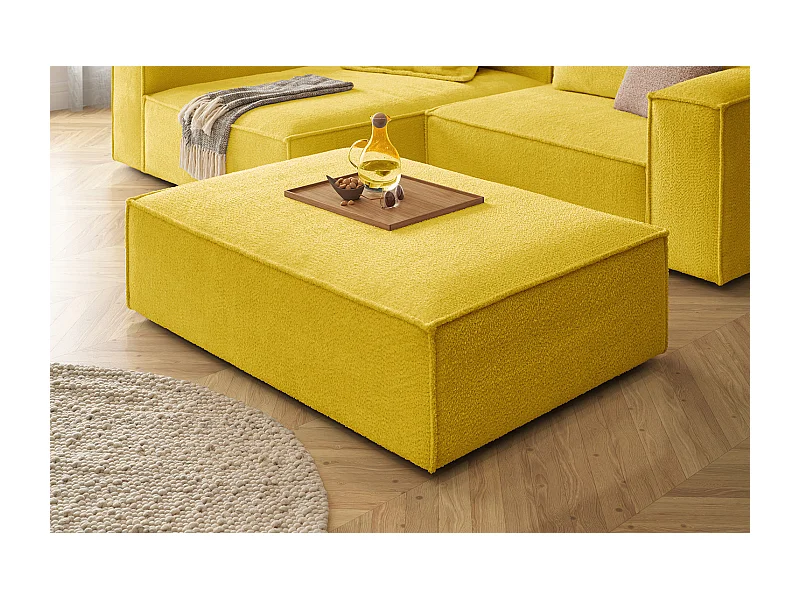 Polsterhocker - Gelb Flachgewebe - CARMO