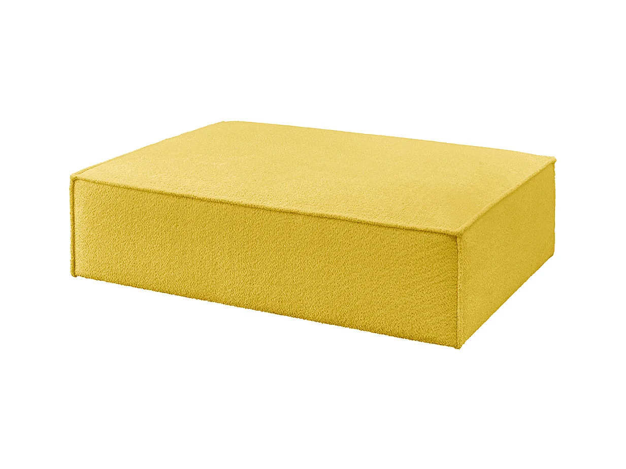 Pouf rembourré - jaune tissage plat - CARMO