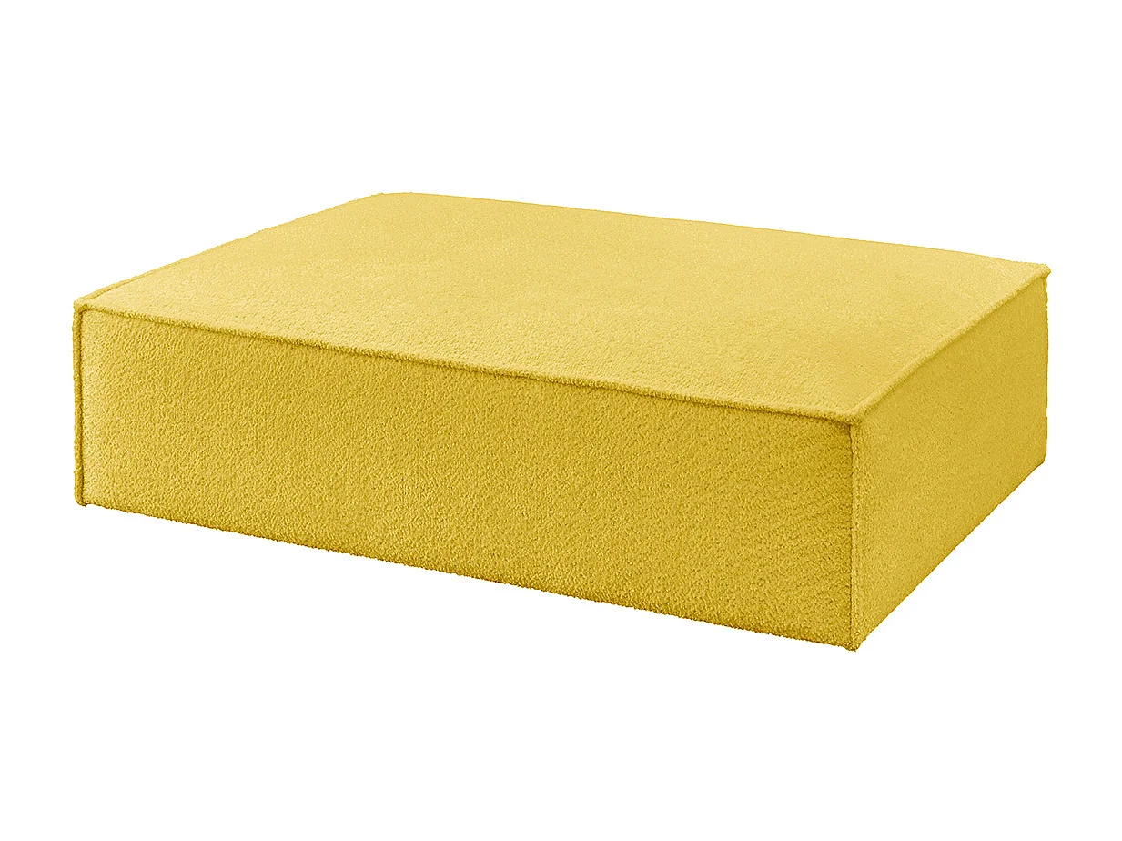 Pouf rembourré - jaune tissage plat - CARMO