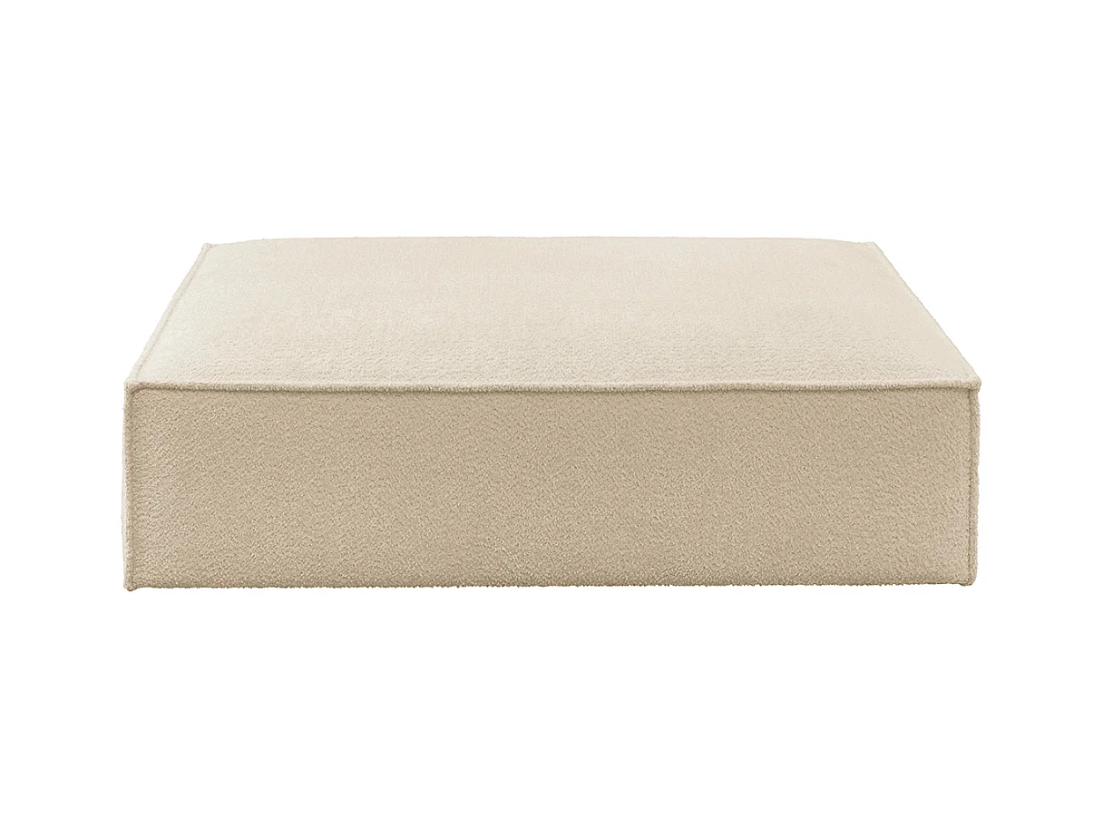 Pouf rembourré - beige tissage plat - CARMO