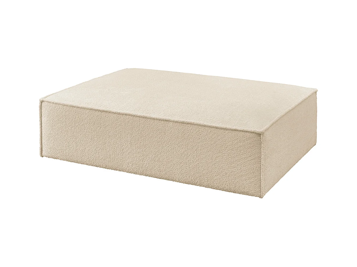 Pouf rembourré - beige tissage plat - CARMO