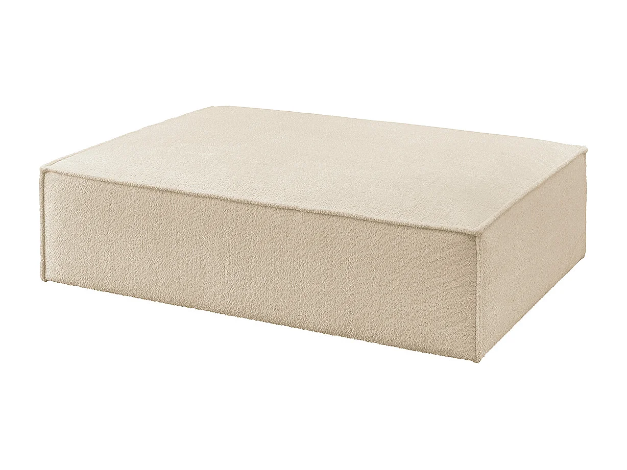 Polsterhocker - Beige Flachgewebe - CARMO