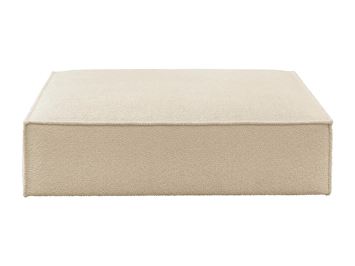 Polsterhocker - Beige Flachgewebe - CARMO