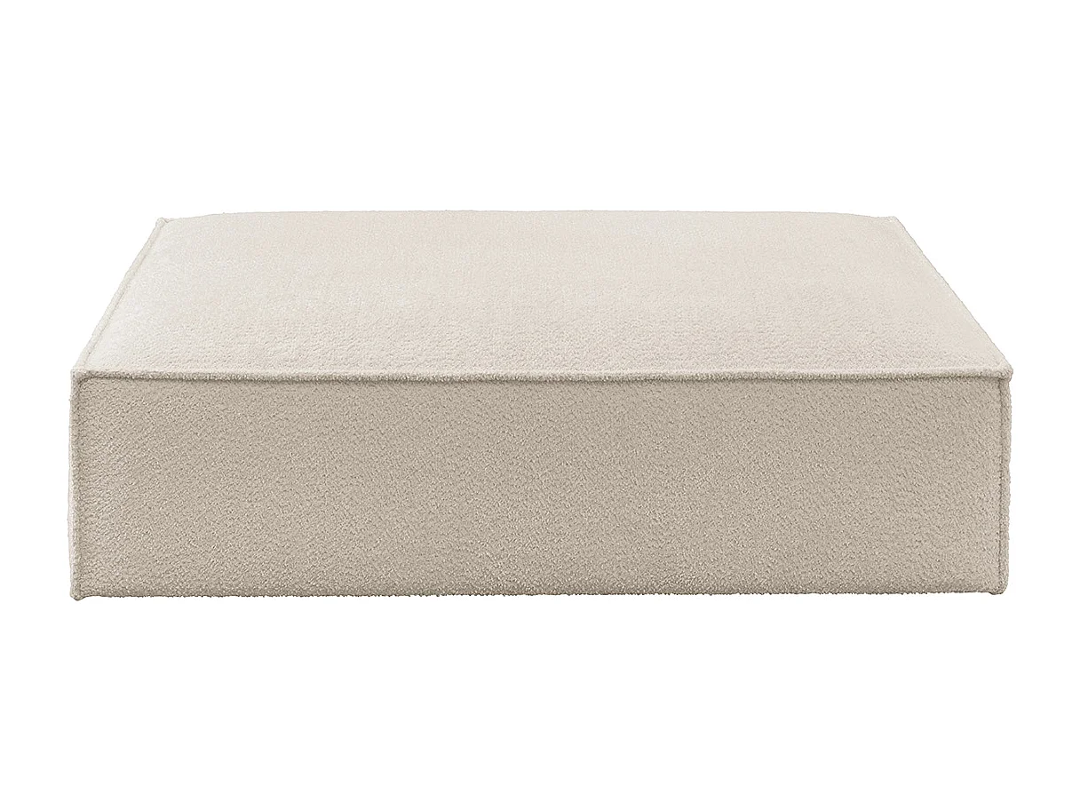 Polsterhocker - Weiß Flachgewebe - CARMO