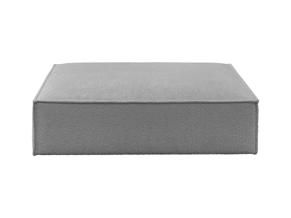 Pouf rembourré - Gris tissage plat - CARMO