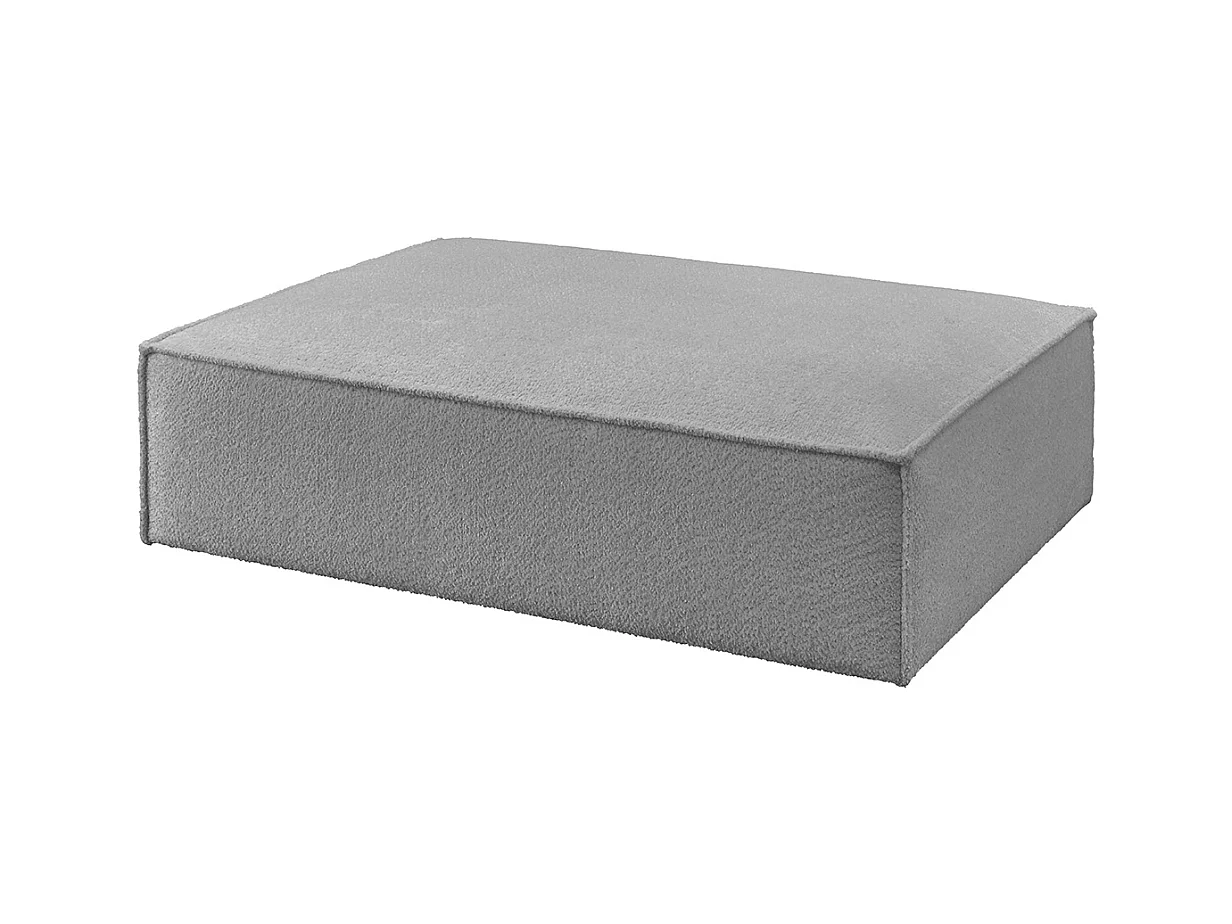 Pouf rembourré - Gris tissage plat - CARMO