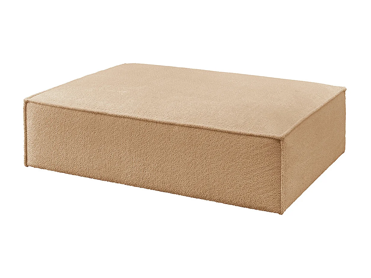 Pouf rembourré - marron tissage plat - CARMO