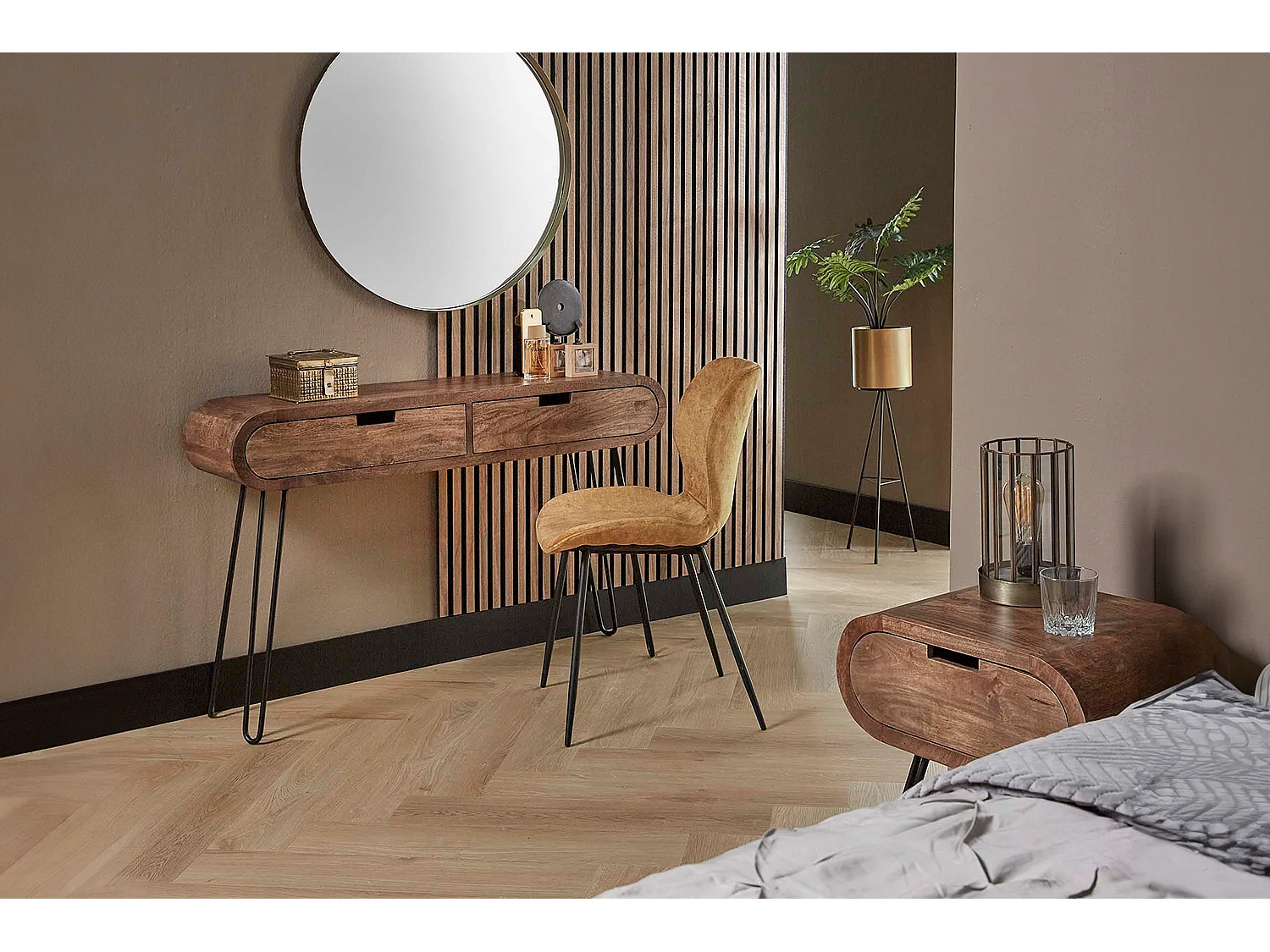 Coiffeuse - marron Bois - 30 x 120 cm - BARA