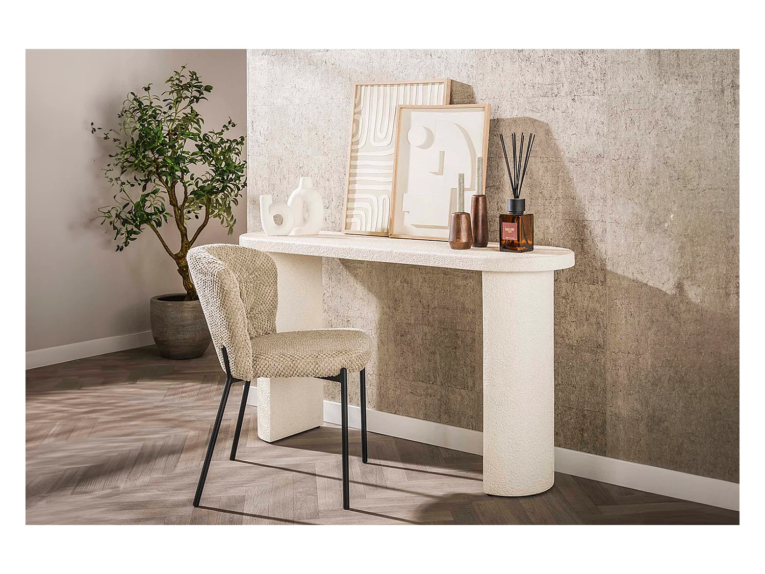 Schminktisch - Weiß Marmor - 40 x 140 cm - CURUA