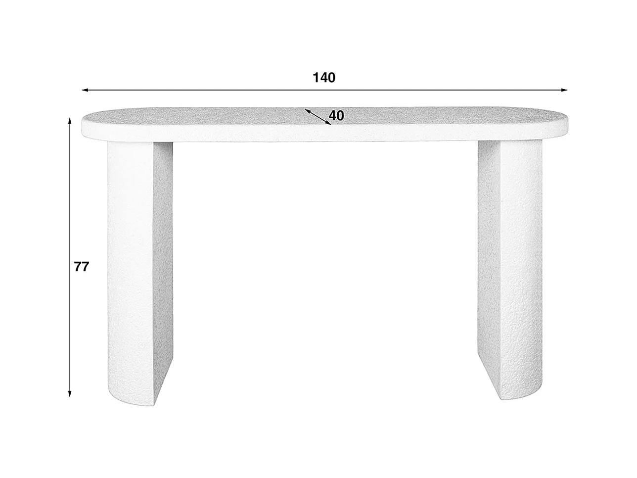 Schminktisch - Weiß Marmor - 40 x 140 cm - CURUA