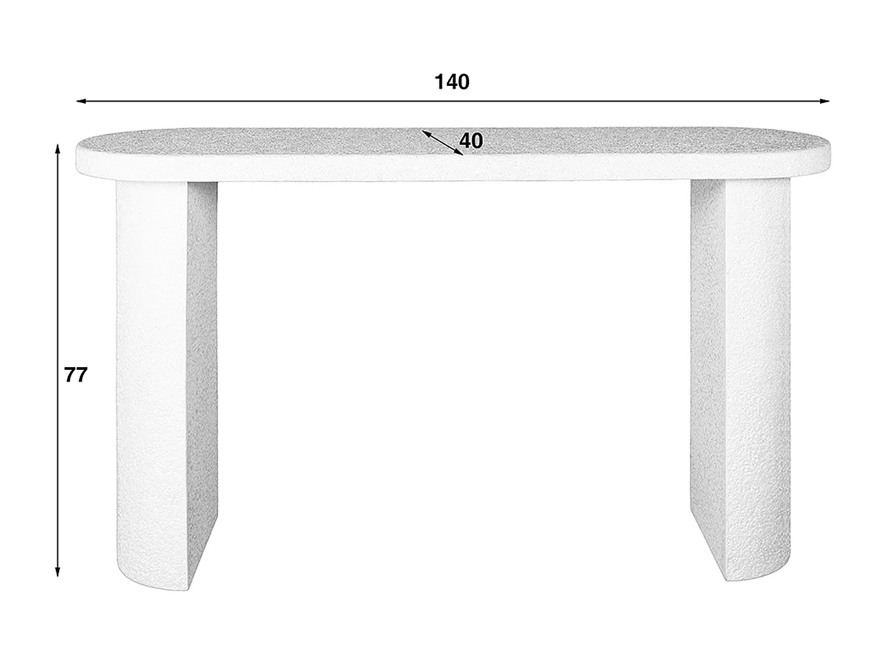 Schminktisch - Weiß Marmor - 40 x 140 cm - CURUA