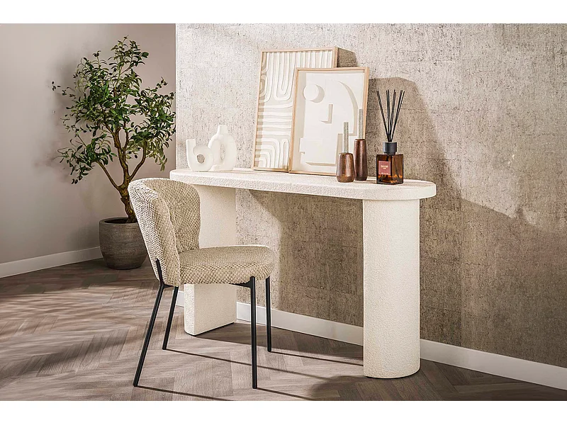 Coiffeuse - blanc Marbre - 40 x 140 cm - CURUA