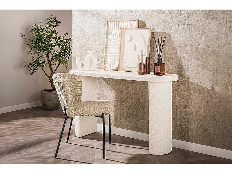 Tavolino da toilette - bianco Marmo - 40 x 140 cm - CURUA