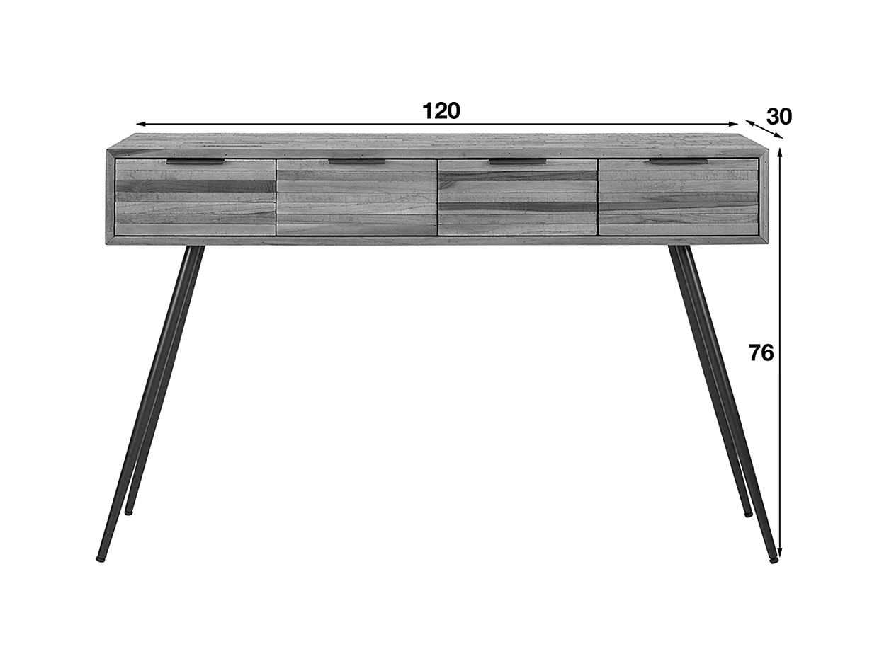 Coiffeuse - Bois Bois - 30 x 120 cm - TICAR