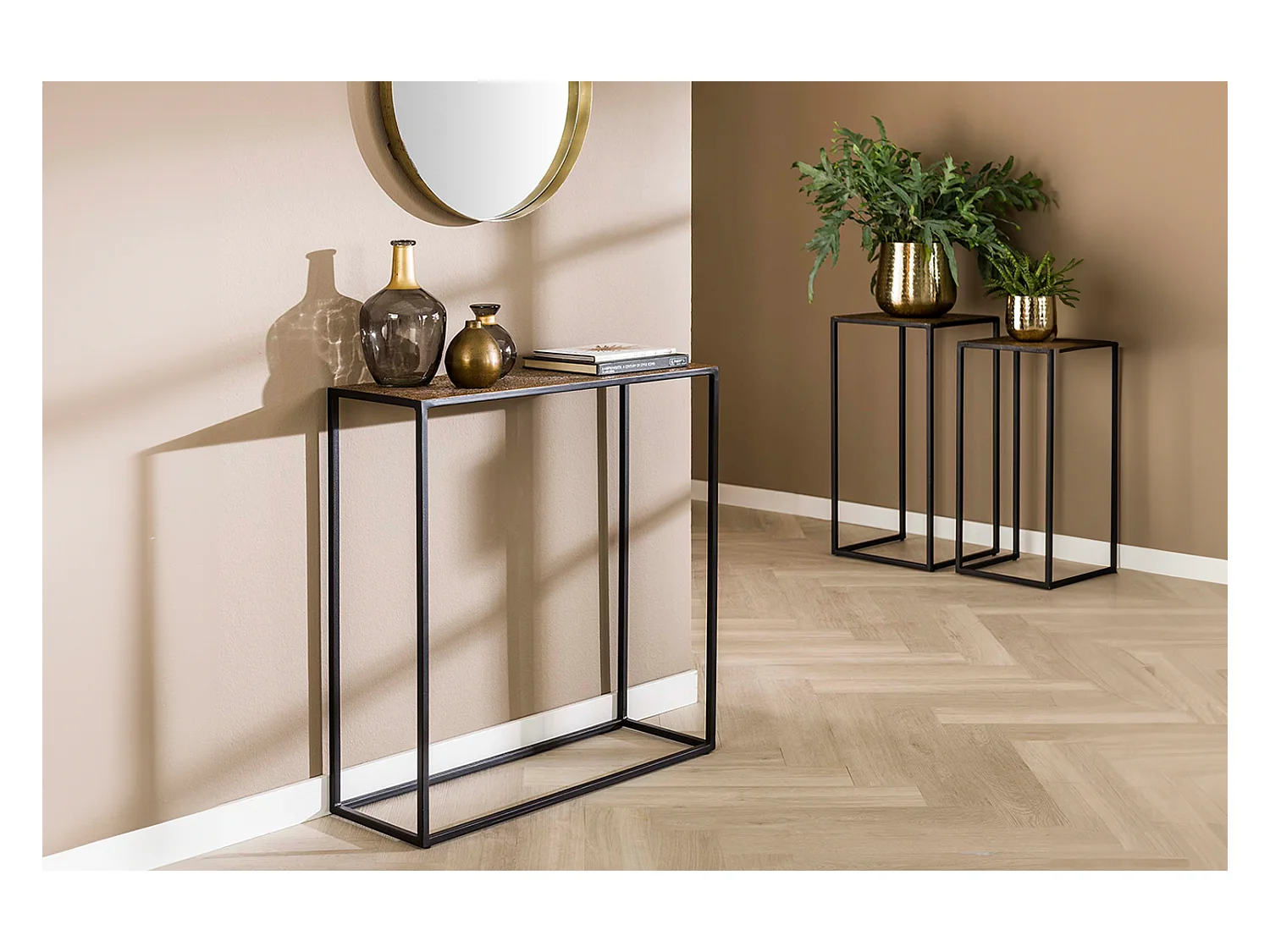 Coiffeuse - bronze métal - 25 x 75 cm - ROIC