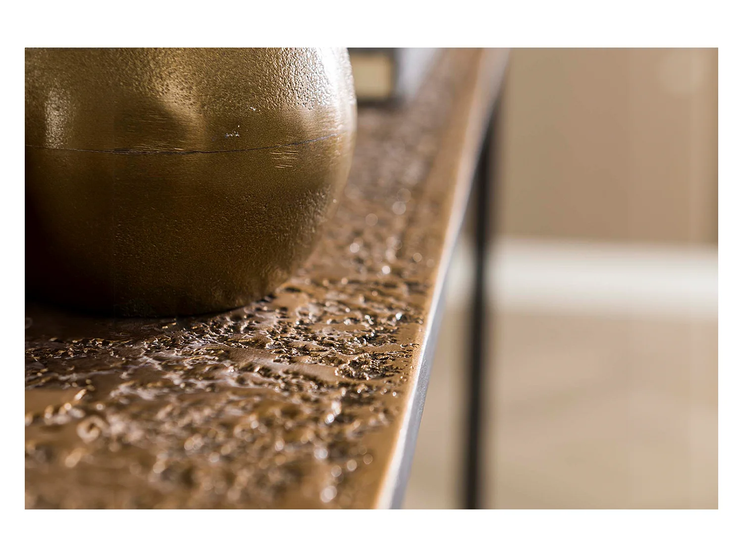 Coiffeuse - bronze métal - 25 x 75 cm - ROIC