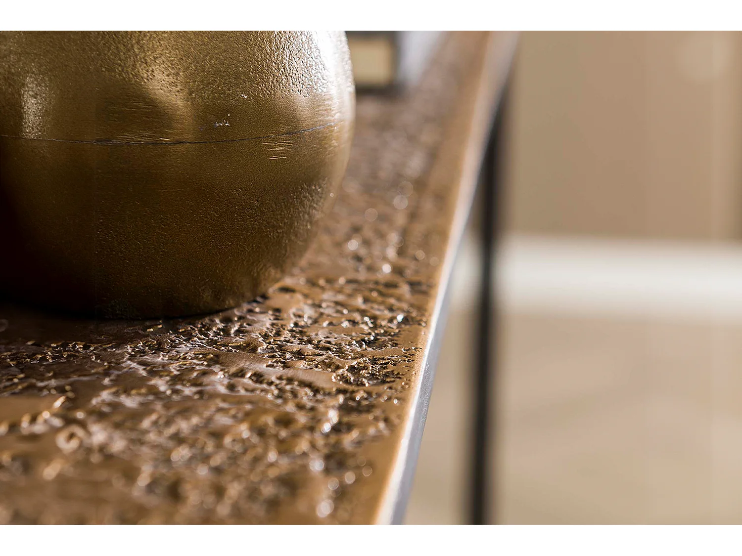 Coiffeuse - bronze métal - 25 x 75 cm - ROIC