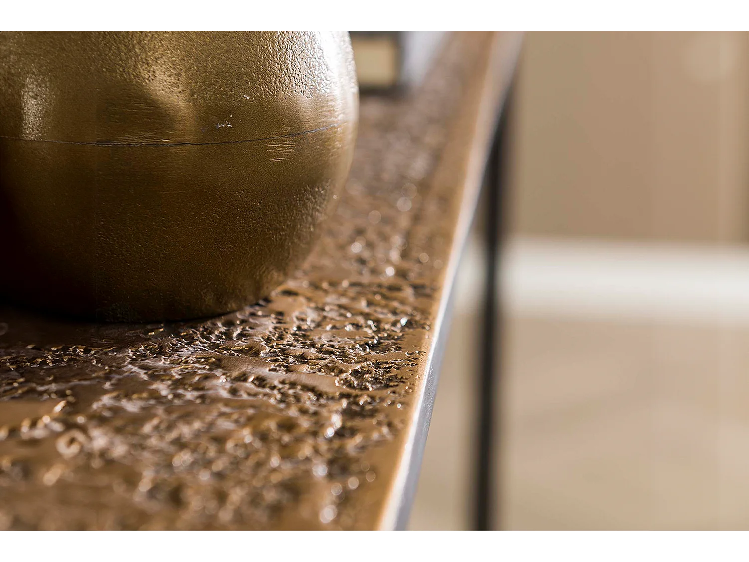 Coiffeuse - bronze métal - 25 x 75 cm - ROIC