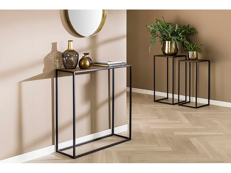 Tavolino da toilette - bronzo metallo - 25 x 75 cm - ROIC