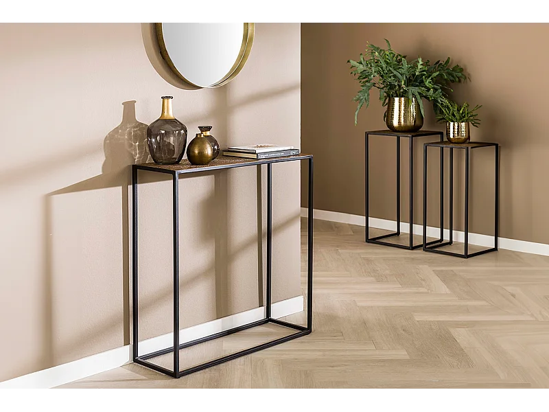 Schminktisch - Bronze Metall - 25 x 75 cm - ROIC