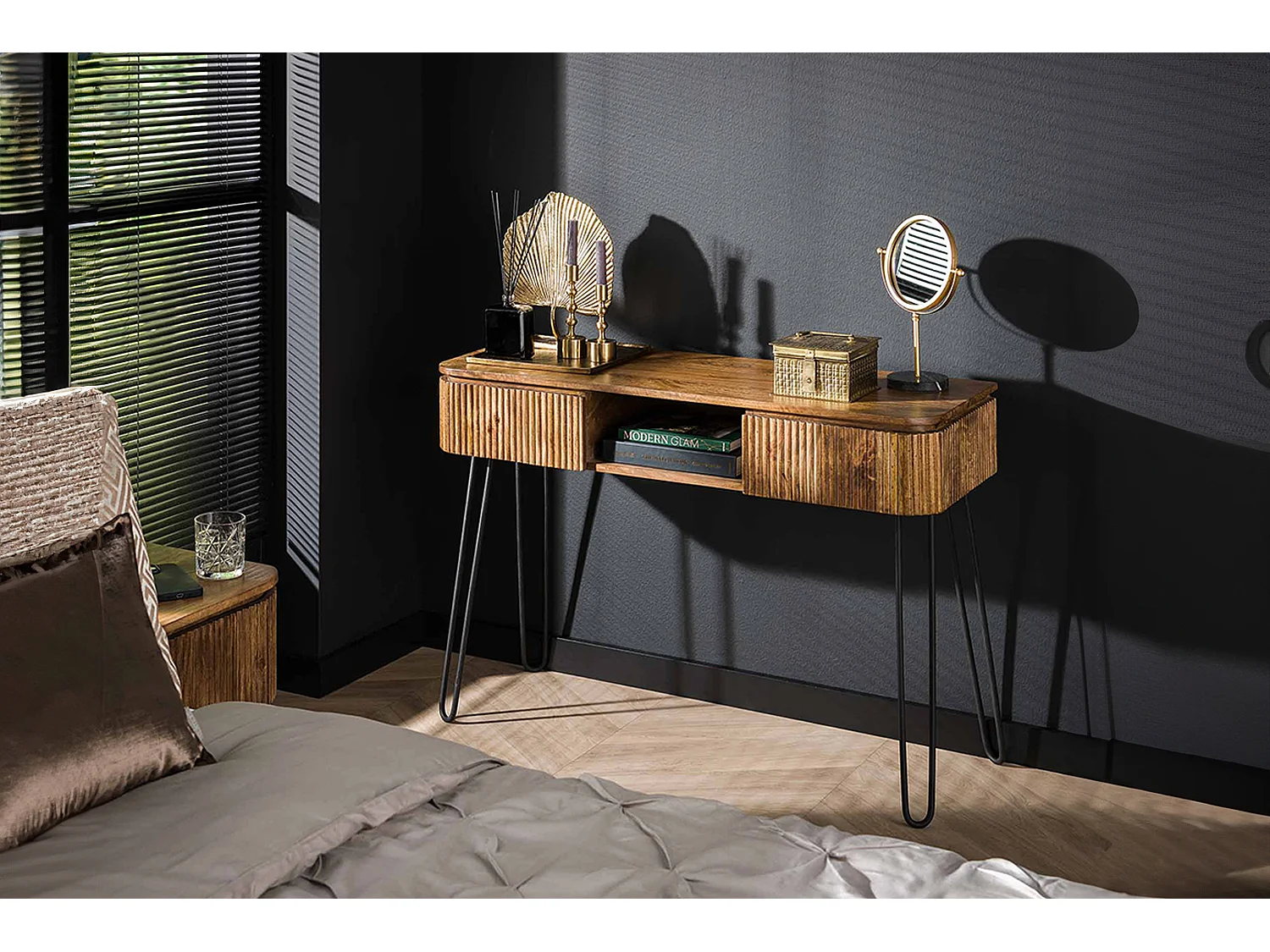 Coiffeuse - marron Bois - 40 x 110 cm - HEVE