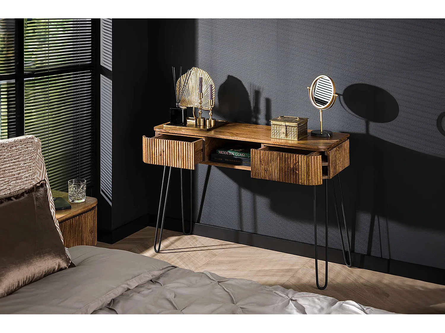 Coiffeuse - marron Bois - 40 x 110 cm - HEVE