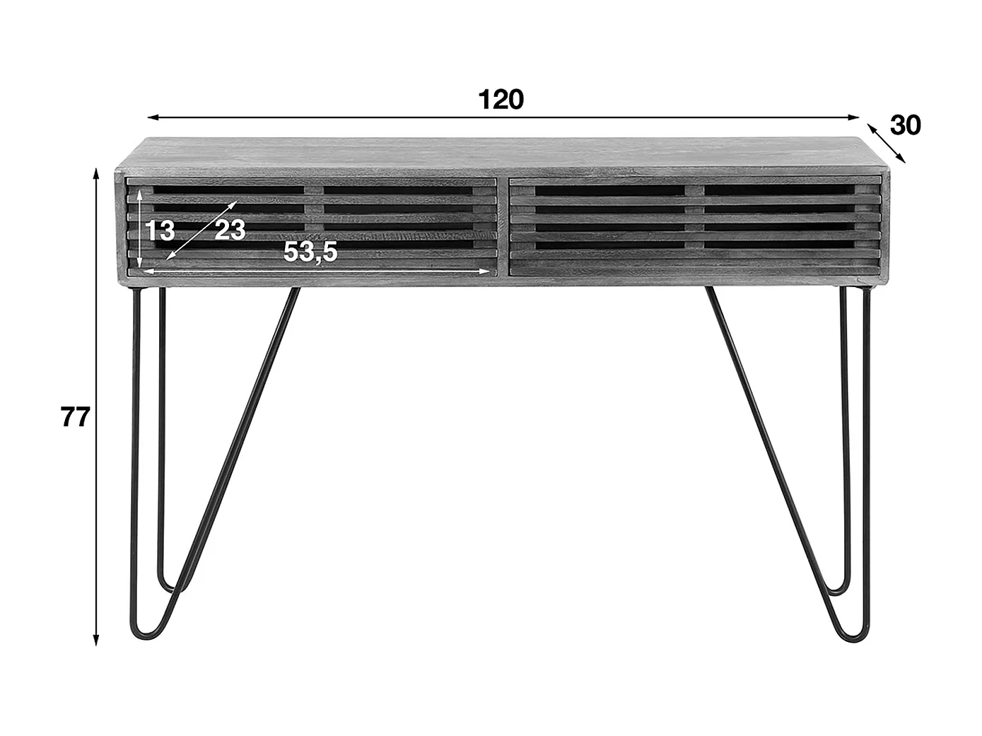 Tavolino da toilette - Legno Legno - 30 x 120 cm - SWEAK