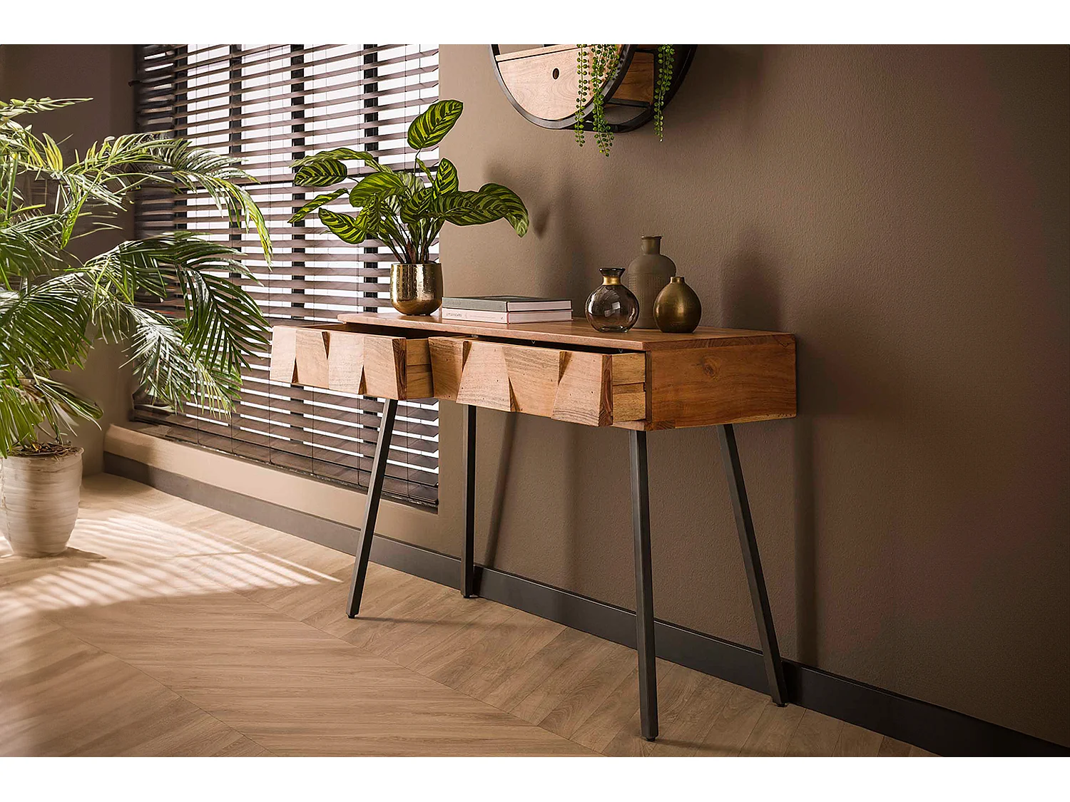 Coiffeuse - marron Bois - 40 x 125 cm - ANYL