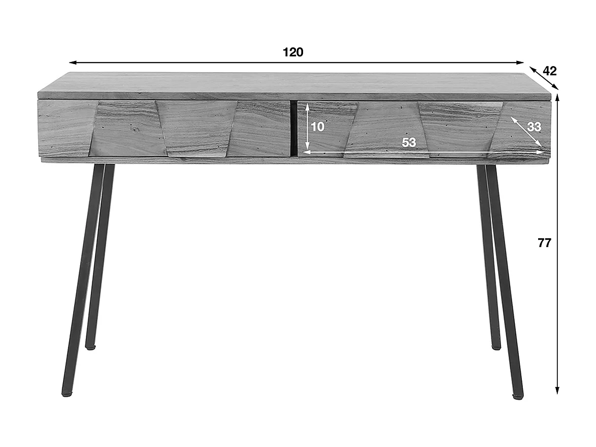 Coiffeuse - marron Bois - 40 x 125 cm - ANYL