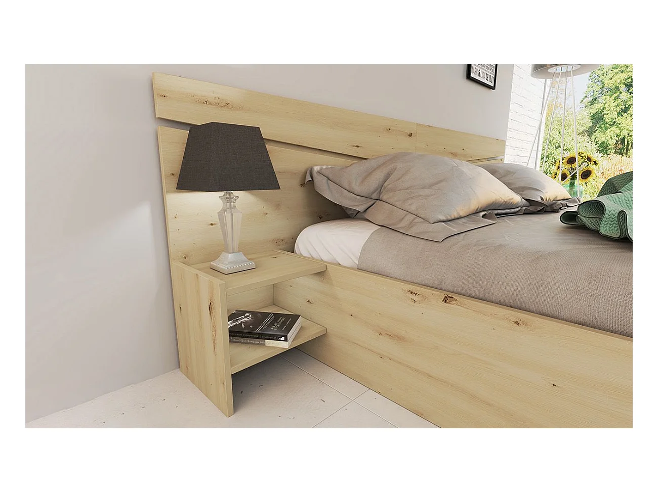 Camera da letto completa 160x200cm colore rovere CDLI40