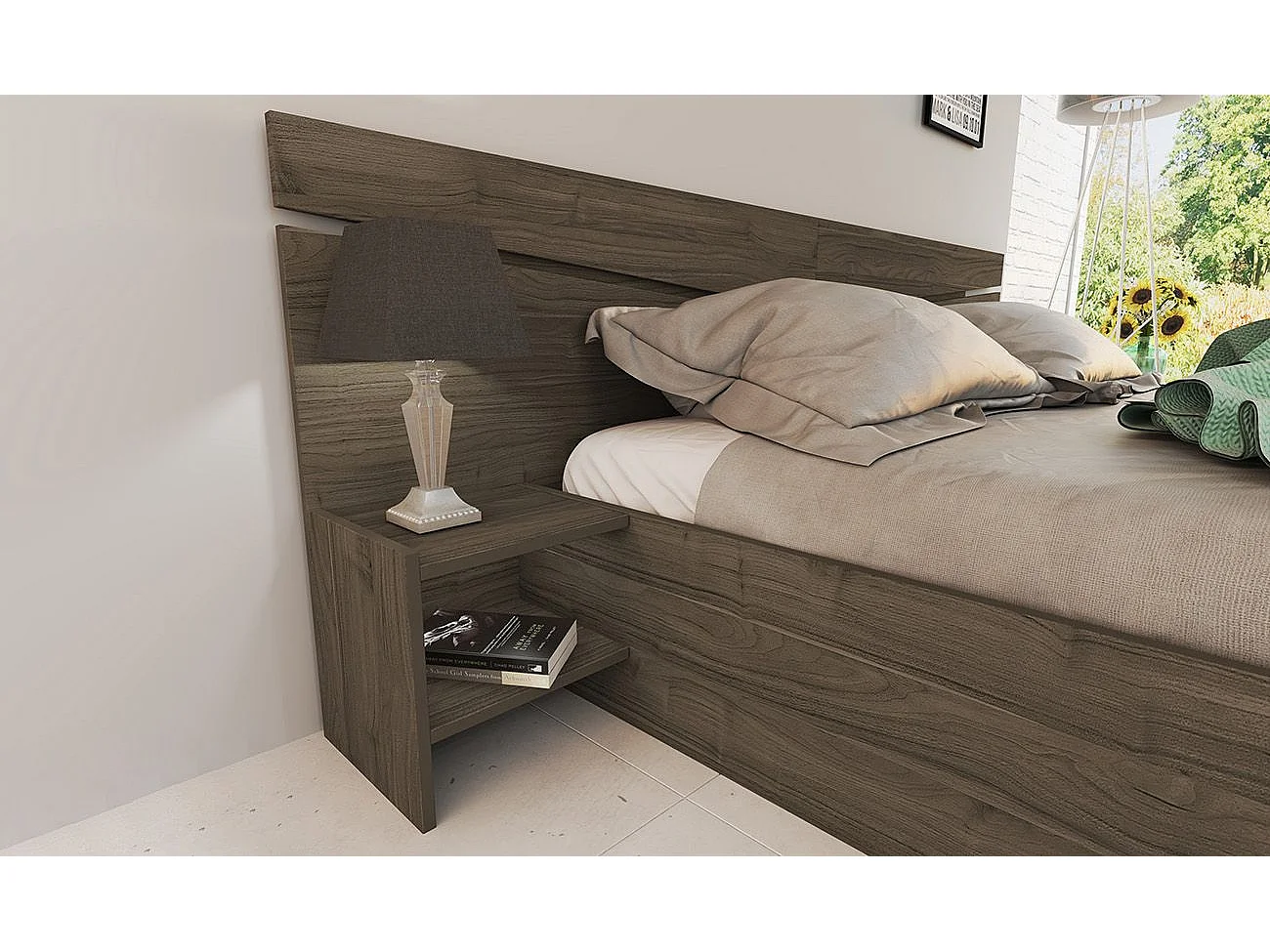 Camera da letto completa 160x200cm colore noce CDLI40