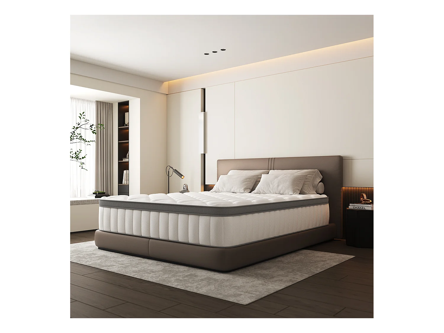 Matelas 90x200 - épaisseur 25cm - luxe matelas de lit d'adulte et d'enfant - matelas à mémoire de forme - 7 zones de confort mousse mémoire adaptative