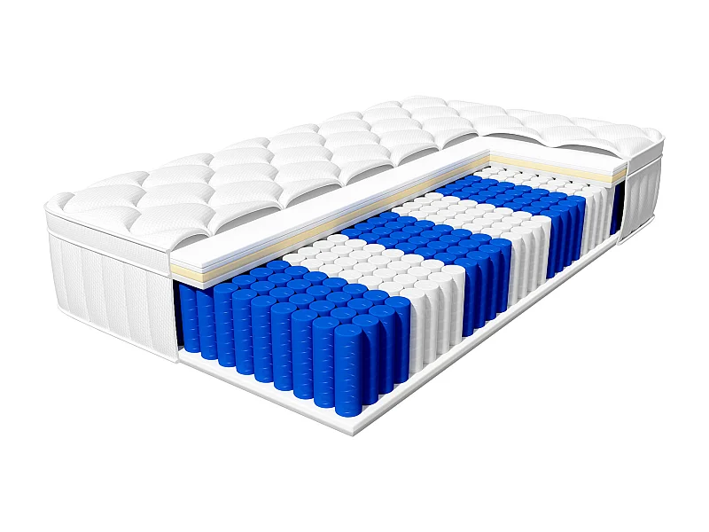 Matelas 90x200, Matelas à Ressorts Ensachés Indépendant en Mousse à Mémoire de Forme 25cm d'Épaisseur pour Adultes et Enfants, Matelas 1 Personne Fermeté Moyenne